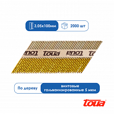 Реечные гвозди винтовые гальванизированные Toua D34 100 мм по дереву